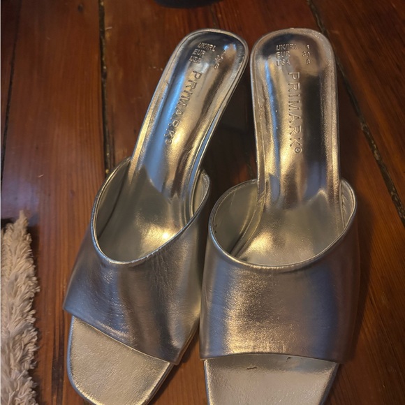 Primark Shoes - Primark Metallic Silver Mules